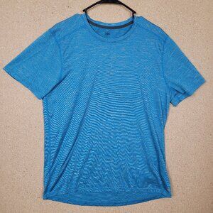 DSG Men's Large Blue Space Dye Performance T-Shirt